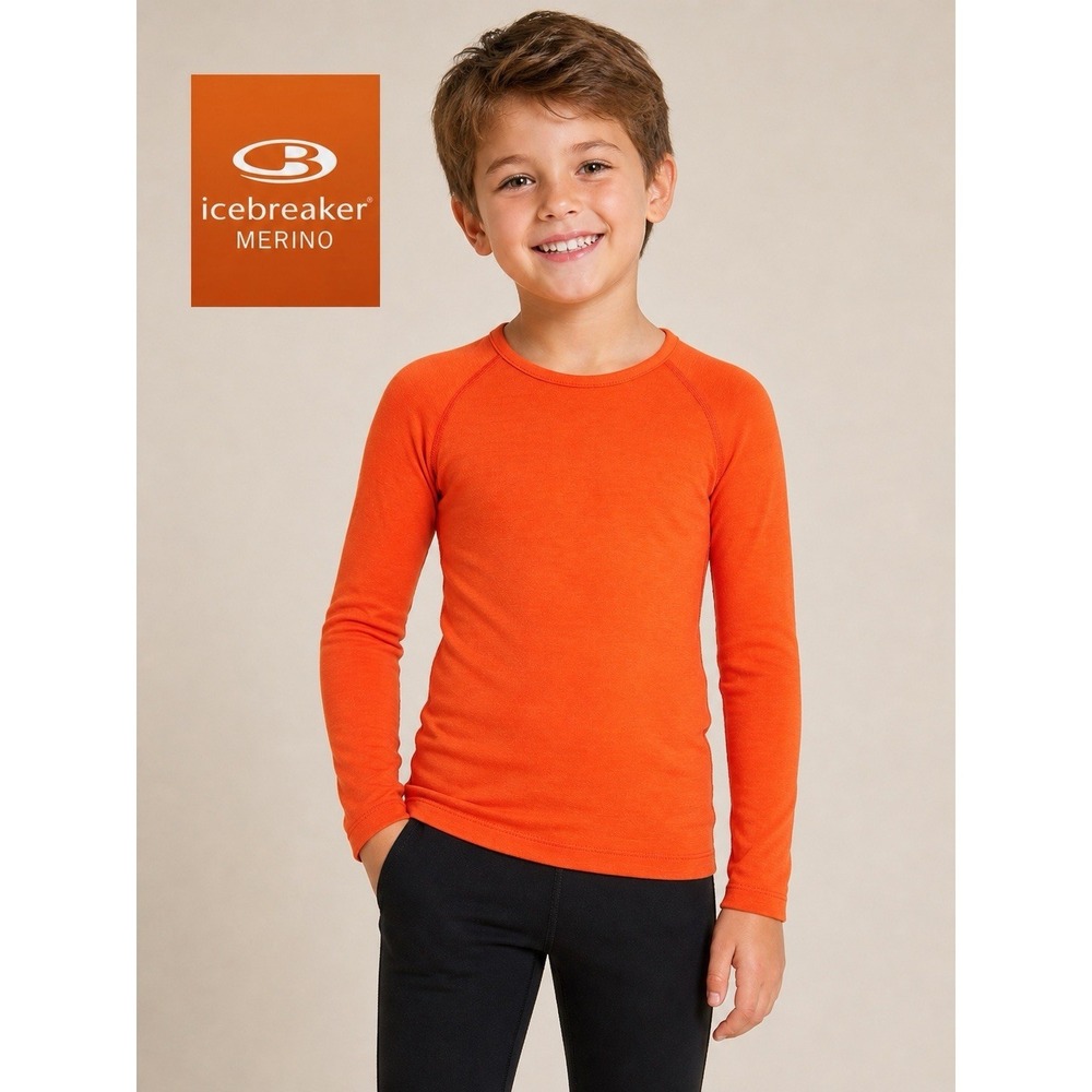 Icebreaker Kids Oasis 200 Merino Wool Base Layer Long Sleeve Crewneck Size 8 NWT